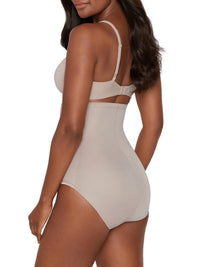 Miraclesuit Shape With Edge Hi-waist Brief in stucco - women's intimate - alternate view