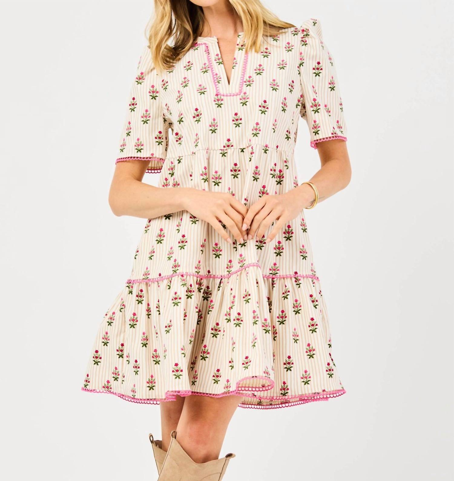 Mary Square - Adelyn Puff Sleeve Mini Dress