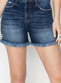 Risen - High Rise Tummy Control Frey Hem Shorts
