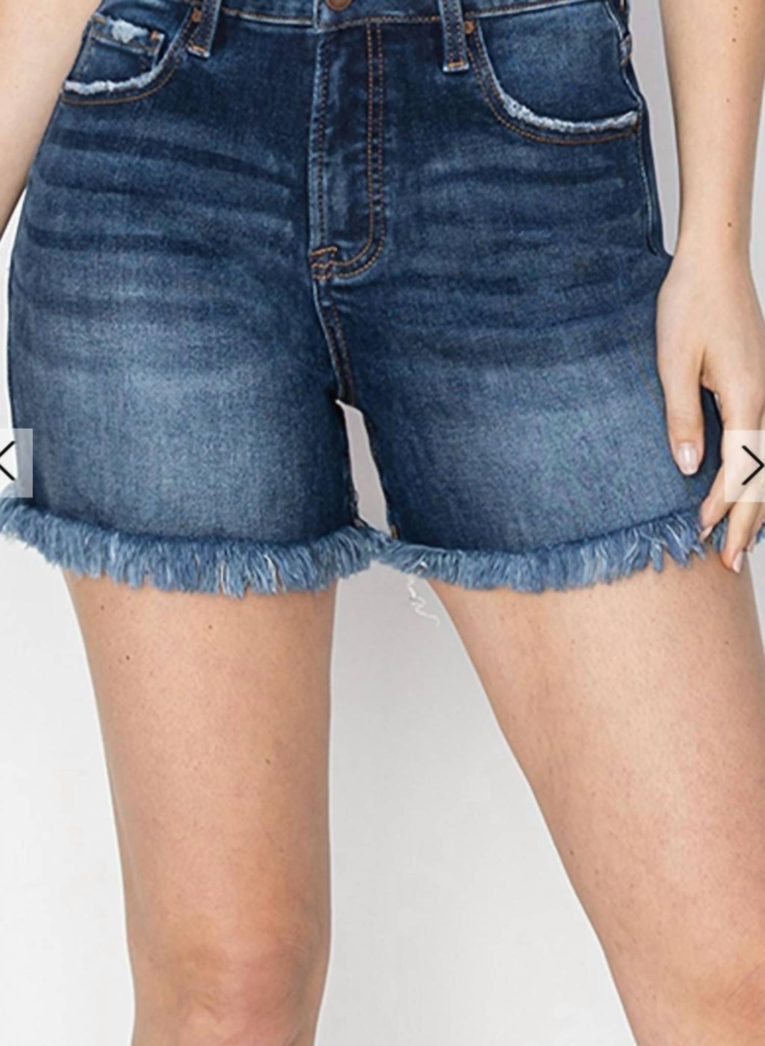 Risen - High Rise Tummy Control Frey Hem Shorts