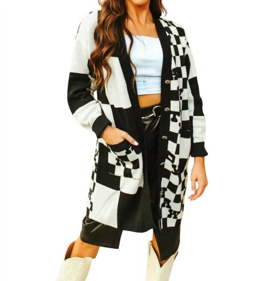 2Flyco - Women's Cowboy Bueno Checkered Cardigan