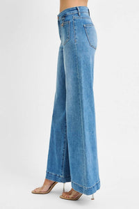 Risen - Front Patch Pocket Wide Leg Jean