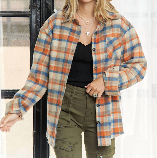 Madelyn - Plaid Long Sleeves Flannel Shacket