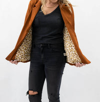 SKIES ARE BLUE Ruched Blazer in toffee - women's jacket