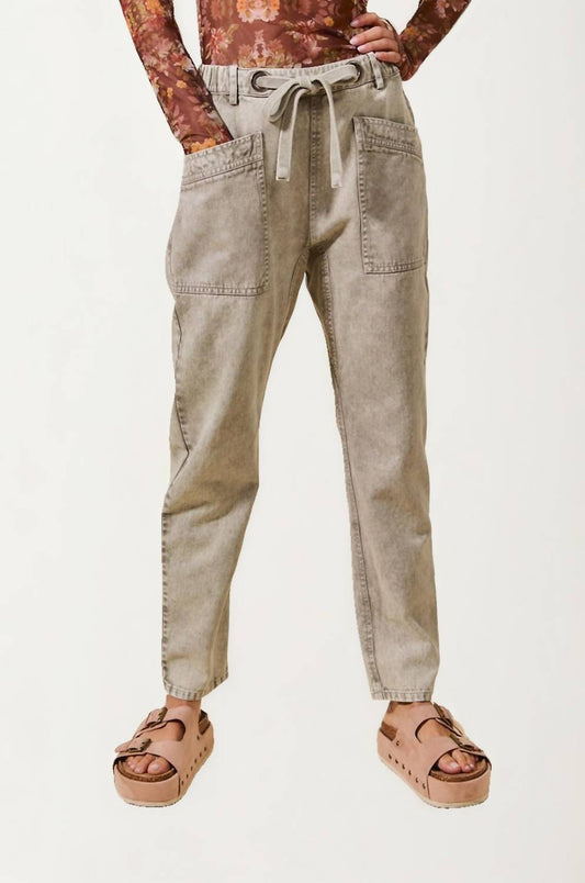 Knit & Lounge - High Rise Drawstring Denim Pants