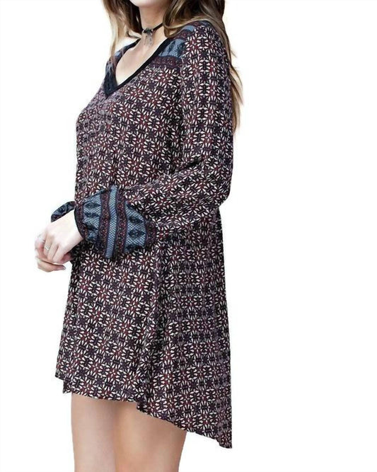 Kori - Border Print Swing Dress,