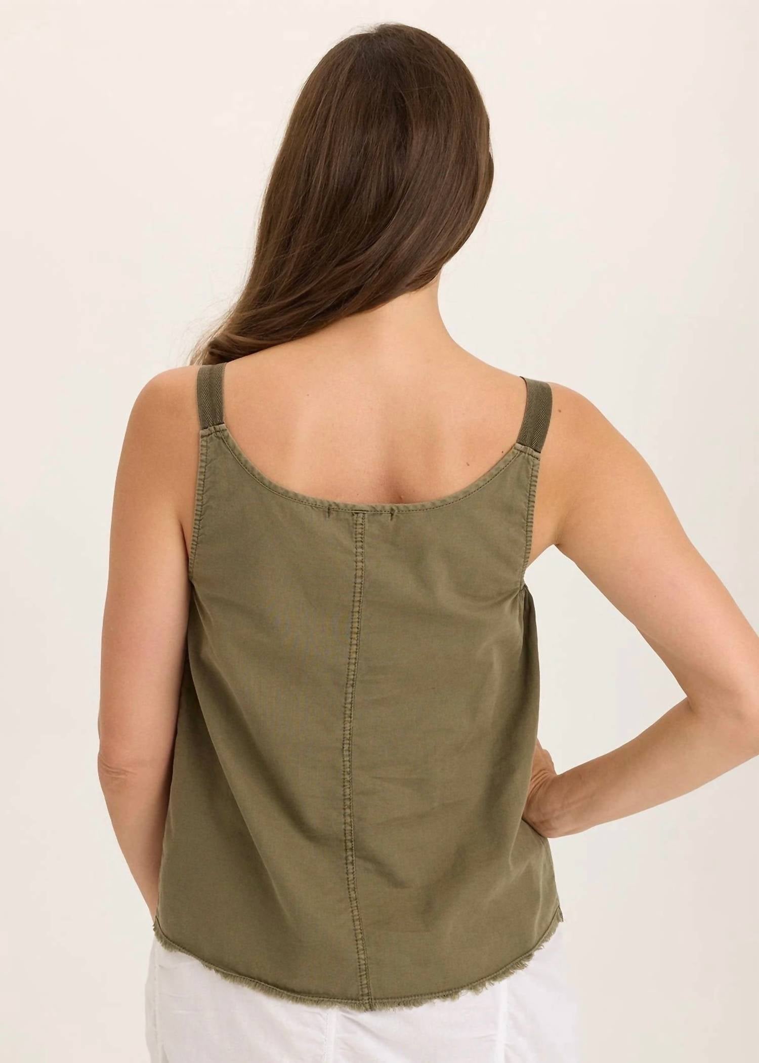 XCVI Shawnee Linen Billowy Tank Top in ripple pigment - women's tank top - alternate view