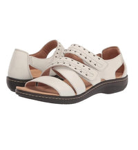 Clarks Women's Laurieann Holly Sandal in white leather - women's sandal - view 7