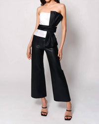 Hutch - Tipper Strapless Colorblock Bow Top