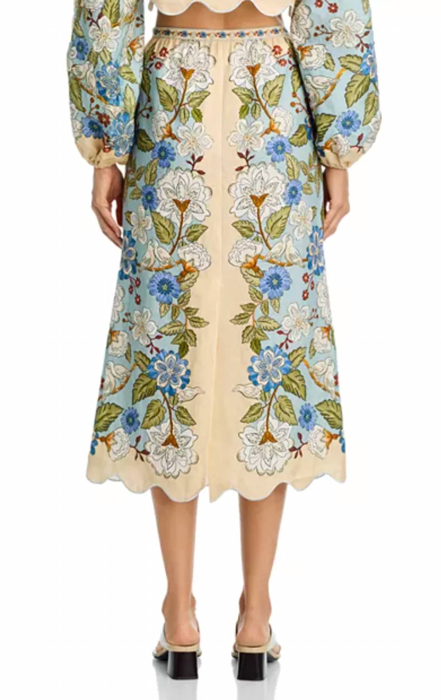 Farm Rio - Scarf Pull-on Midi Skirt
