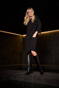 Joseph Ribkoff Pleated Shift Knee-length Dress in black - women's dress - alternate view