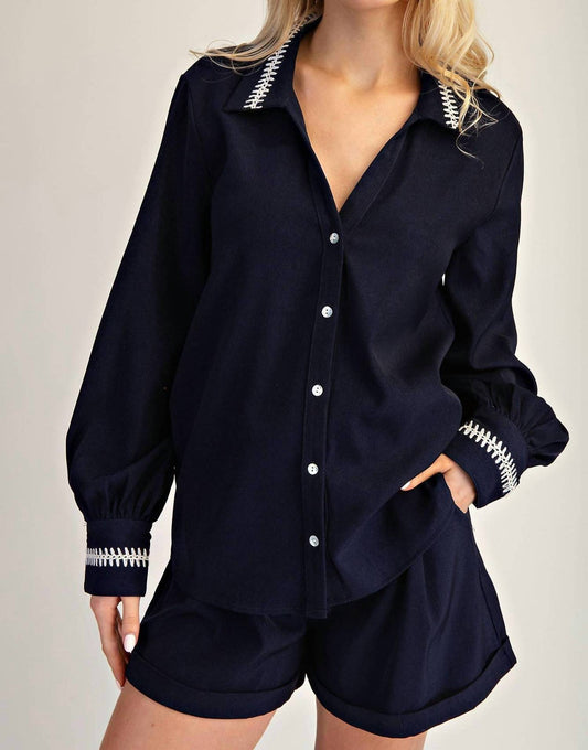 Glam - Stitched Grace Button-down Shirt