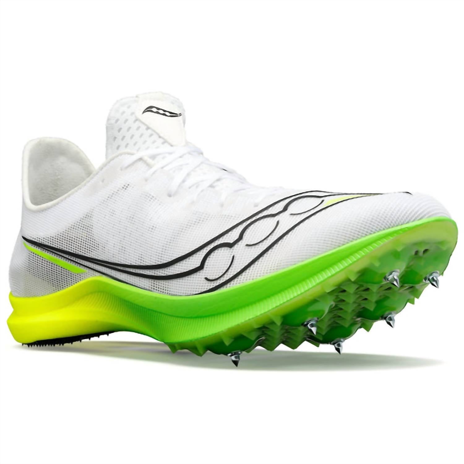 SAUCONY Women's Endorphin Cheetah Spike Shoes in white slime - women's shoe - view 5