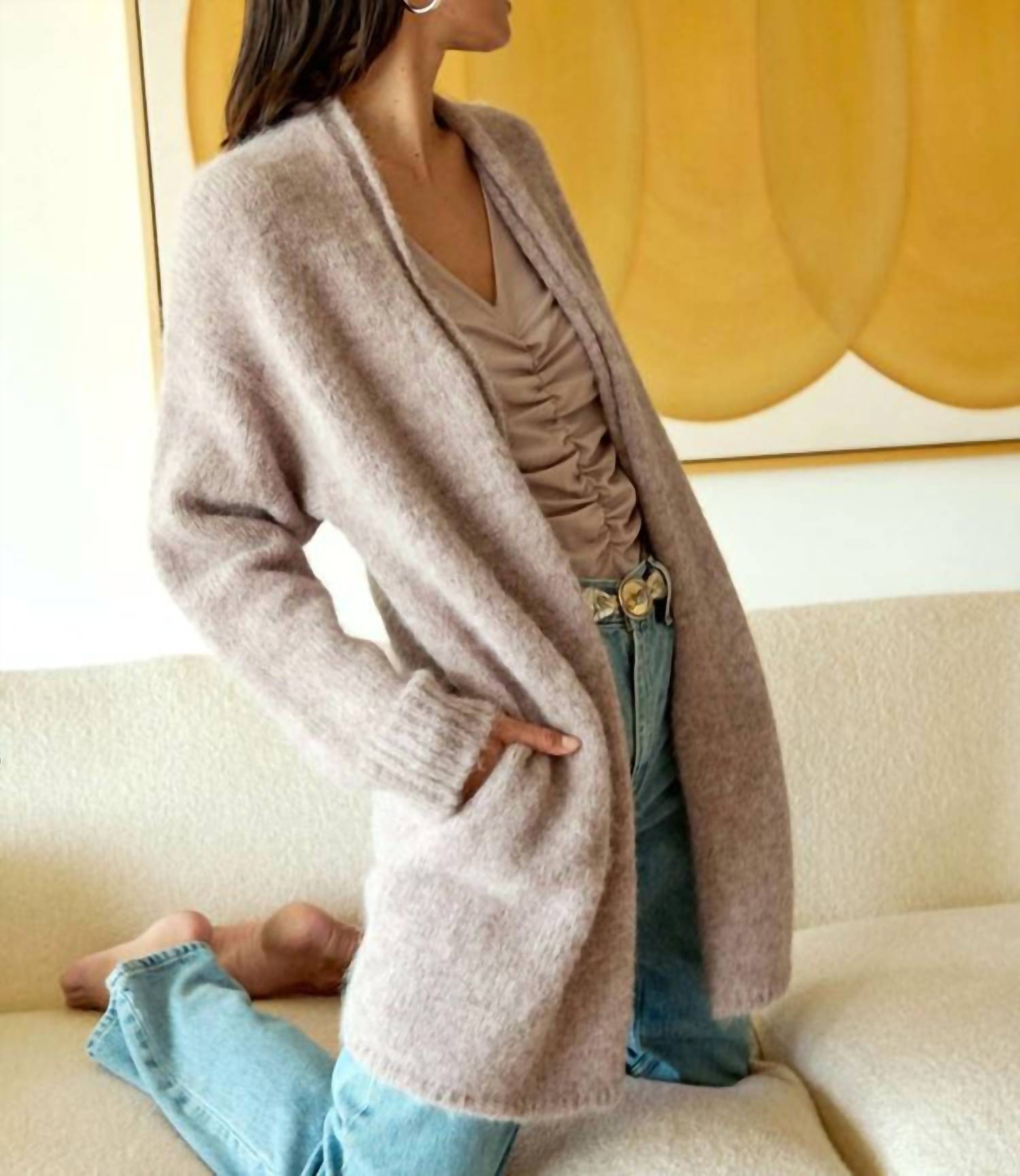 Nation Ltd - Aliyah Open Front Alpaca-blend Cardigan