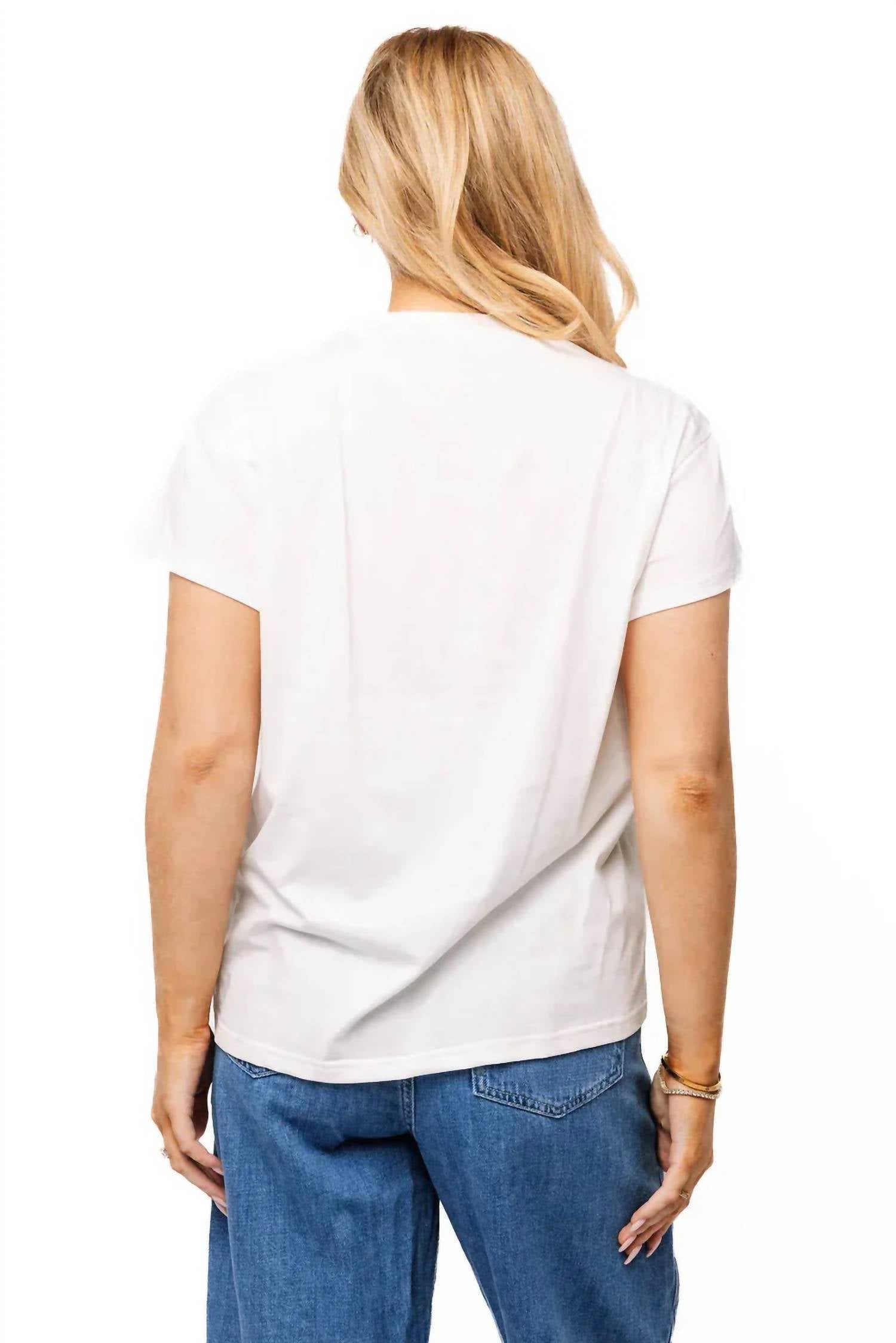 QUEEN OF SPARKLES Horse & Rose Horse Shoe Tee in white - women's t-shirt - detail view