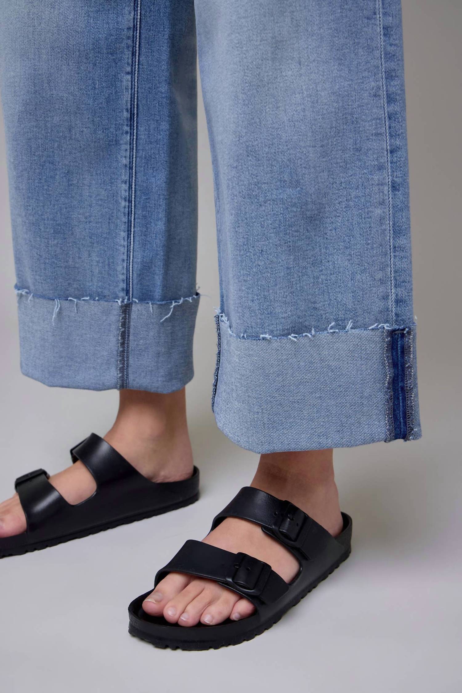 Hidden - Nori Cuffed Crop Wide Leg Jeans