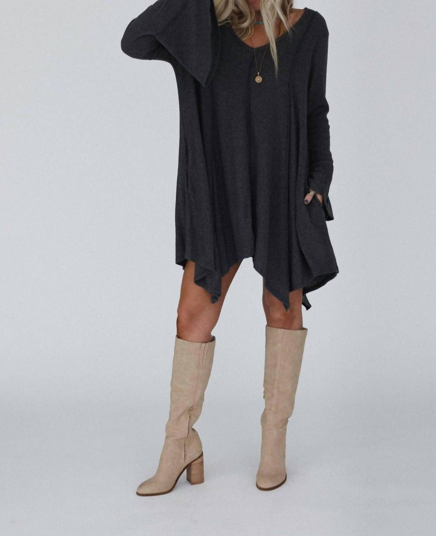 Three Bird Nest - Long Bell Sleeve Tunic Dress