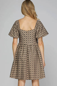 She + Sky - Bow Woven Dress With Pockets