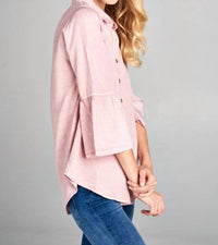 Tea N Rose - Bell Sleeves Shirt Blouse