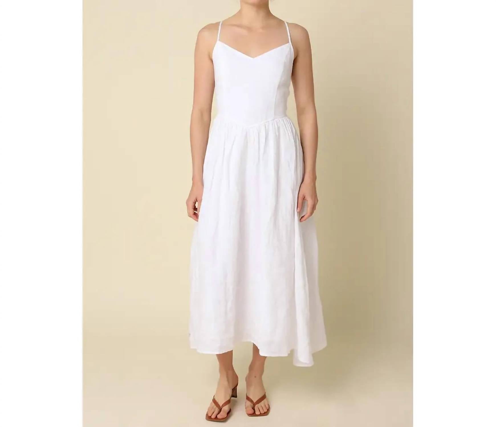 Olivaceous - Jodi Linen Maxi Dress