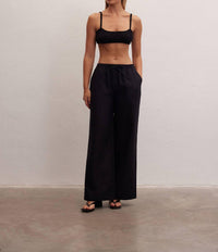 Le Cle - Ivory Wide Leg Linen Pants