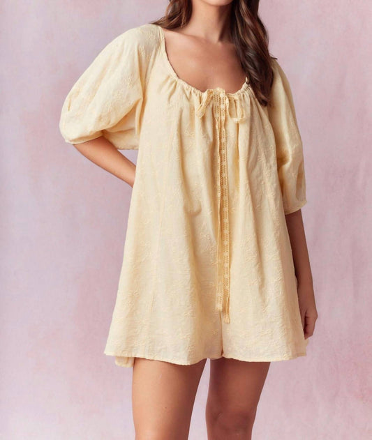 Peach Love - Eyelet Romper With Bows