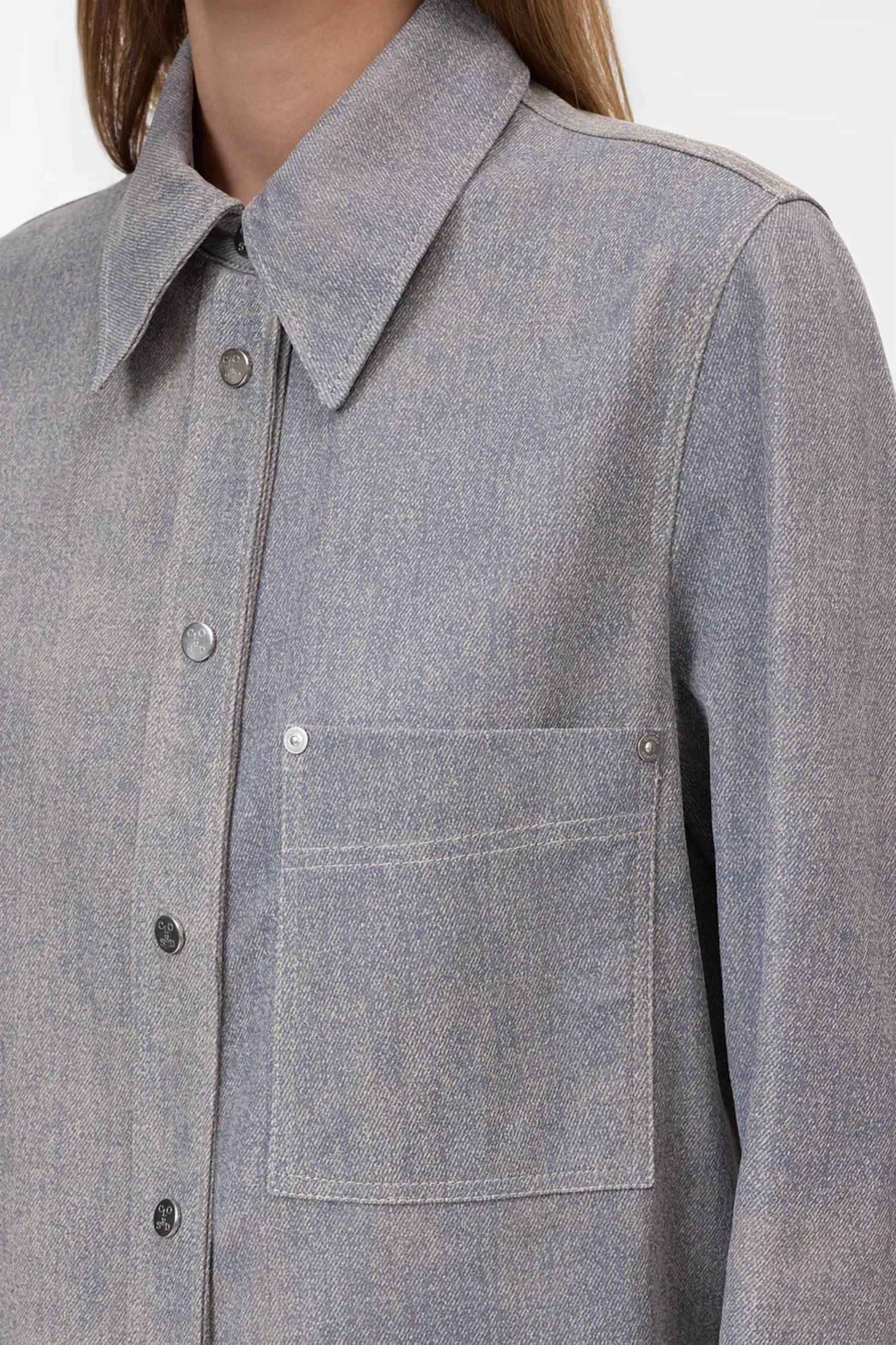 CLOSED Slim Leather Jacket in eclipse blue - women's jacket - alternate view