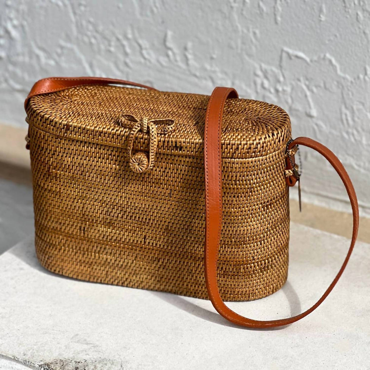 The Winding Road - Women's Ata Vine Cross Body Tote Bag With Flat Top