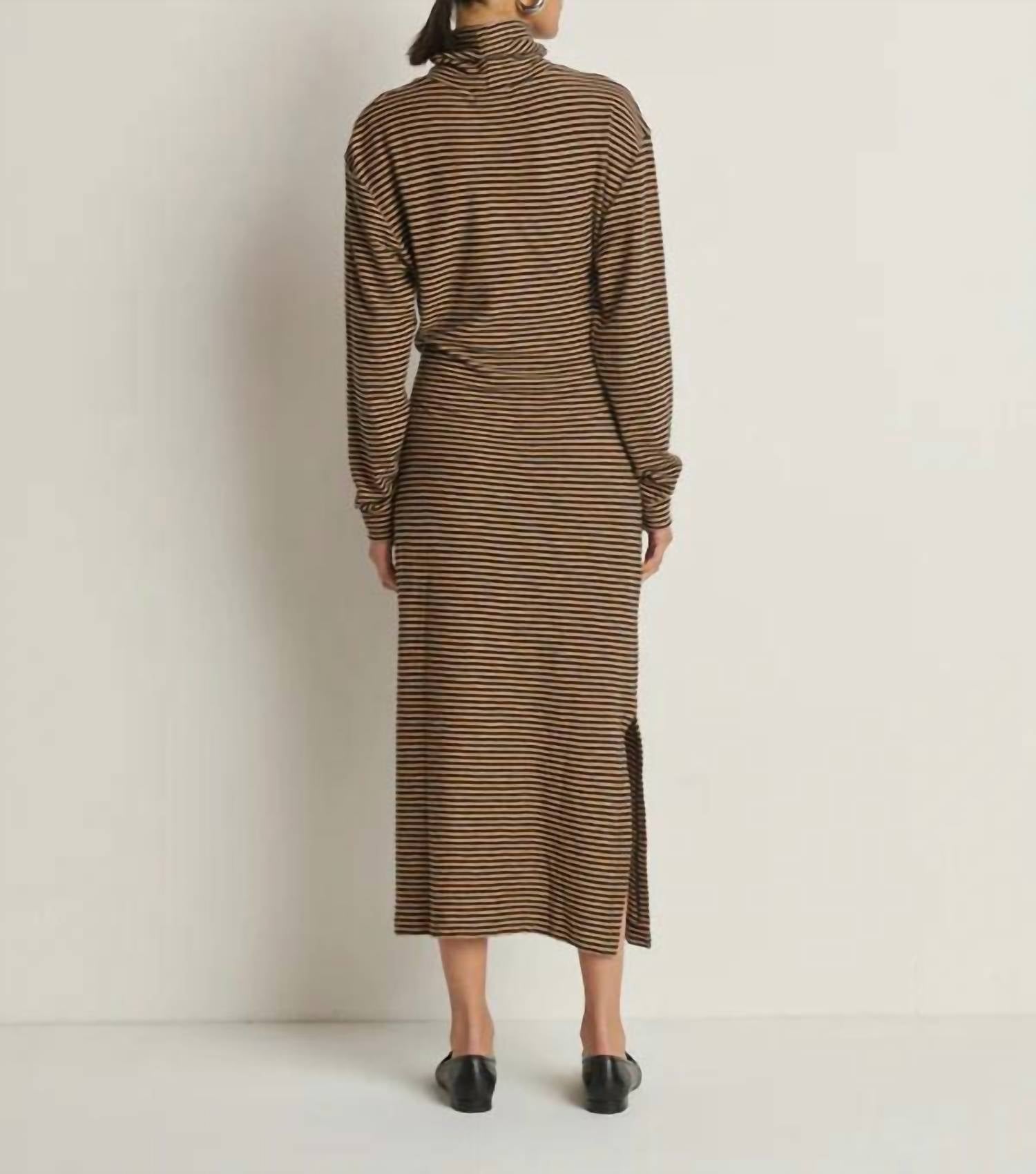 Nation LTD Mariel Dress in mini cocoa stripe - women's dress - alternate view