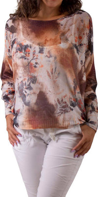 Gigi Moda - Donatella Sweater with Abstract Floral Print