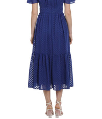 Maggy London - Short Sheer Sleeve Midi Dress