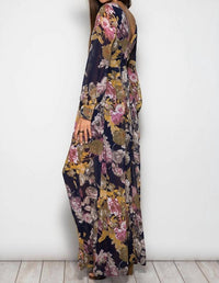 She + Sky - Long Sleeve Floral Maxi Dress