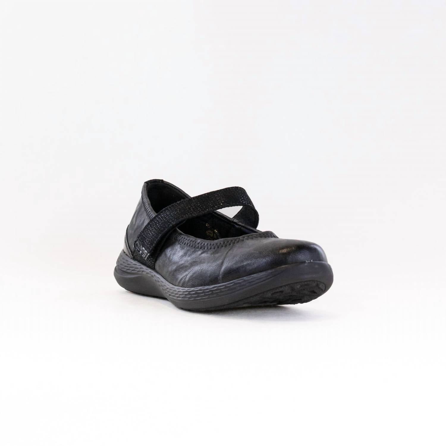Fidelio Women's Hallux Hi-energy Mary Jane Sandal in black leather - women's sandal - detail view
