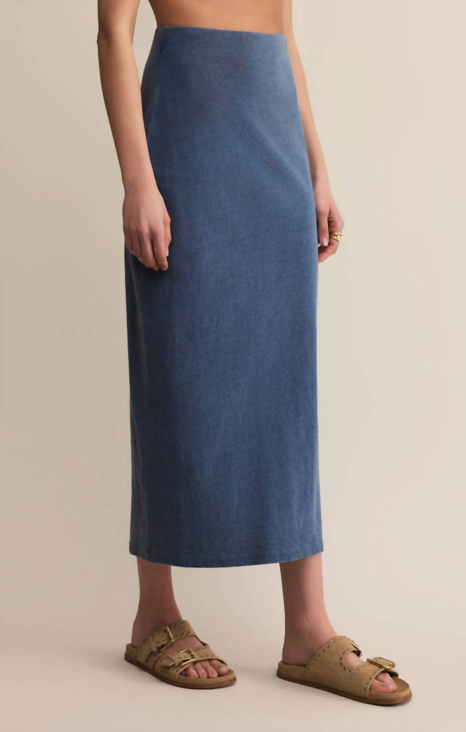 Z Supply - Women's Gail Jersey Denim Midi Skirt