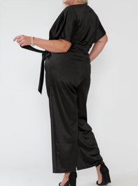 Storyteller - Plus Size V Neck Wide Fit Jumpsuit