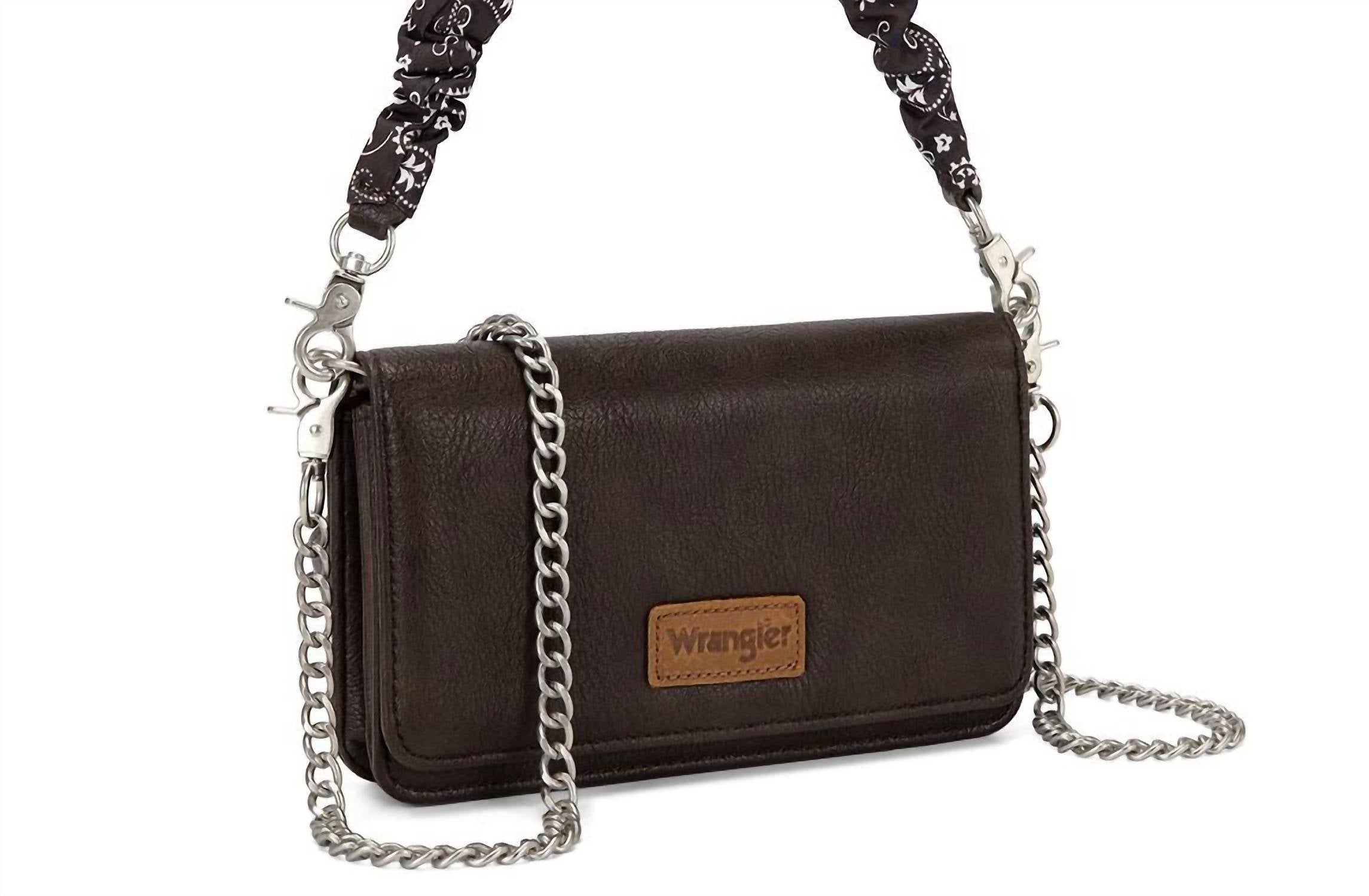 Wrangler - Dual Strap Bandana Ruched Flap Crossbody Wallet Bag