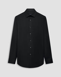 Bugatchi Uomo 8 Way Stretch Solid Shirt in black - men's shirt - alternate view