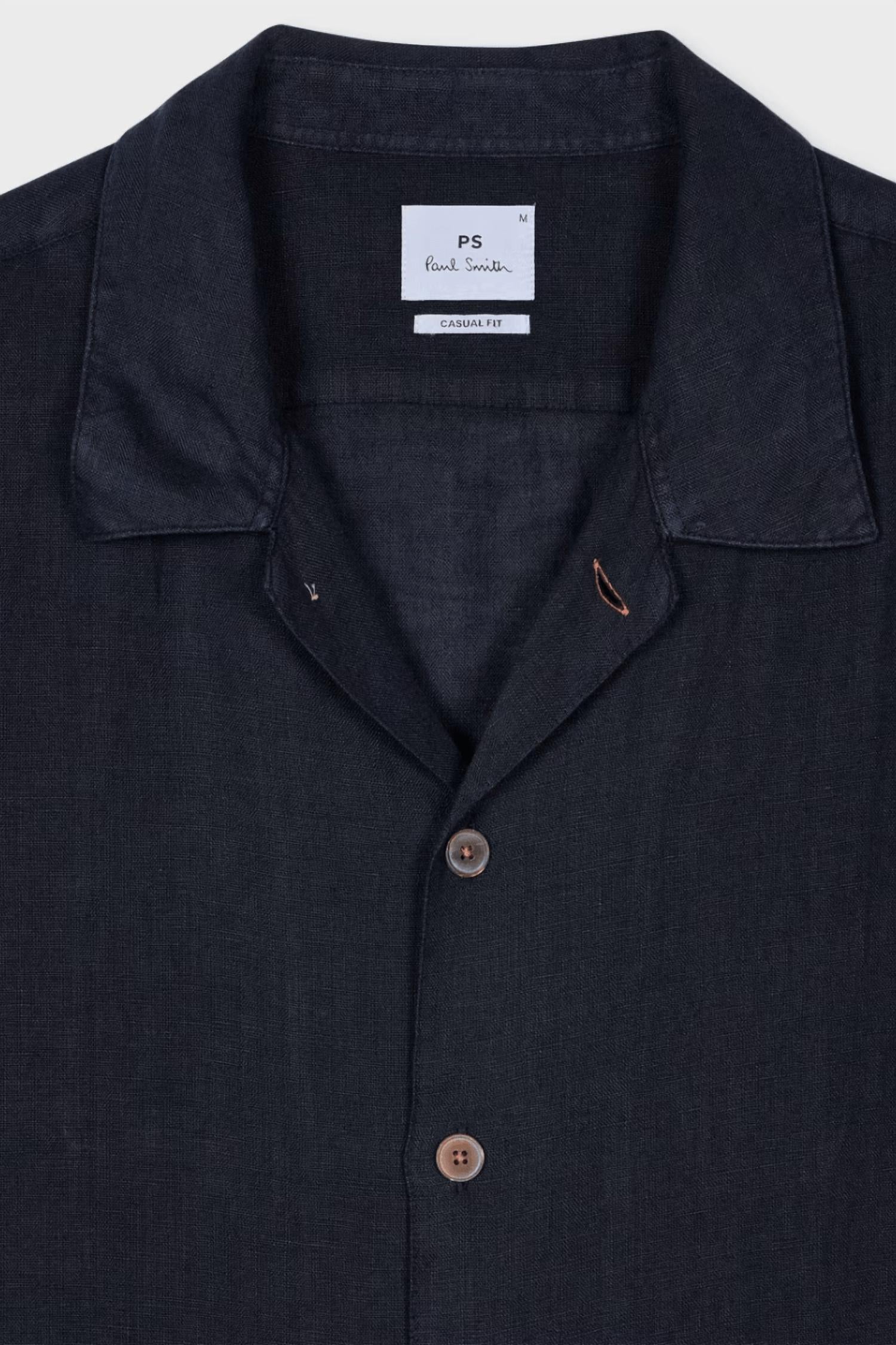 Paul Smith - Linen Short-sleeve Blanket-stitch Shirt