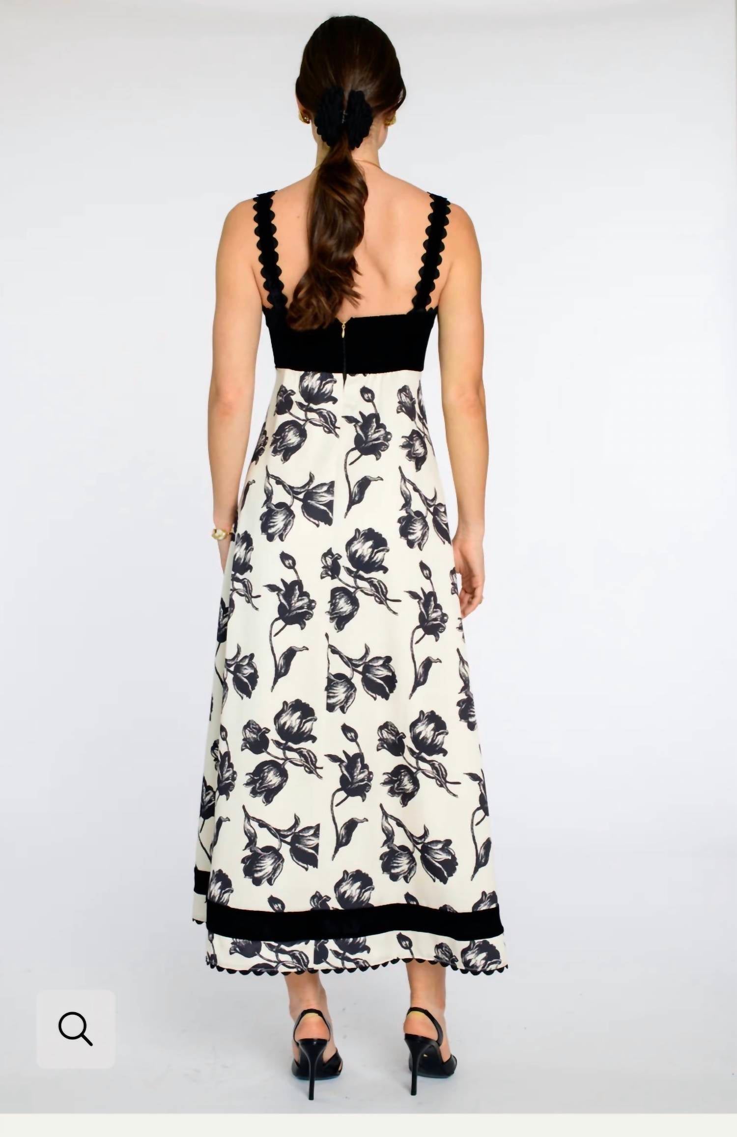 Elizabeth James The Label Annalisa Dress in snow tulip 1 - women's dress - detail view
