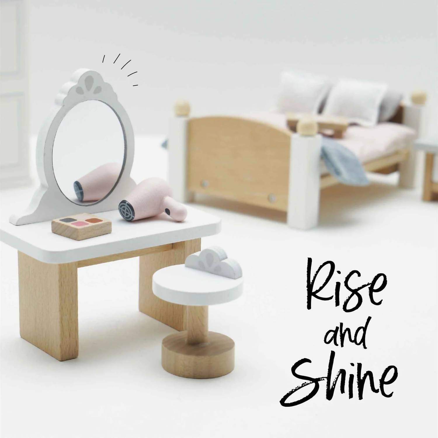 Le Toy Van - Kid's Wooden Dollhouse Bedroom Set