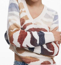 Desigual Jers Wasilla Thick Gauge Sweater in cream - women's sweater - detail view