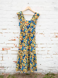 Skies Are Blue - Tiered And Tyed For Spring Midi Dress