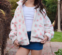 8apart Junior Women's Camille Fleece Jacket in ditsy floral - women's jacket - alternate view