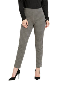 Joseph Ribkoff High Rise Straight Leg Pants in black beige - women's pants