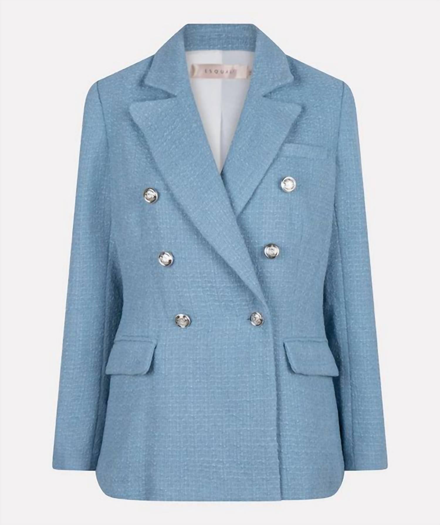 ESQUALO Women's Babette Boucle Blazer in blue - women's jacket