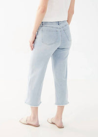 Fdj - Emily Embroidered Flowers Pull-on Wide Leg Crop Jeans