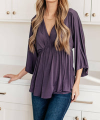White Birch - Love On The Line V-Neck Peplum Blouse