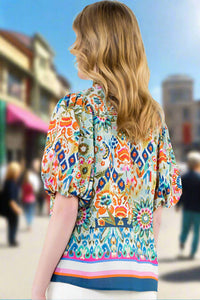 Thml - Ginny Puff Sleeve Boho Floral Top