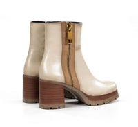 Dorking by Fluchos Women's Safe Leather Boots in cream multi - women's shoe - alternate view