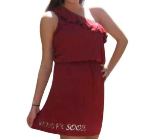 Livy Lu - University of Arkansas Logo One Shoulder Dress